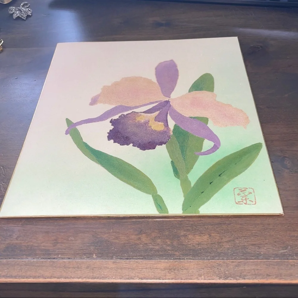Purple Orchid Mirror Wall Decor
